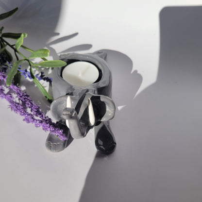 Teelicht Elefant aus Ton - handgefertigt