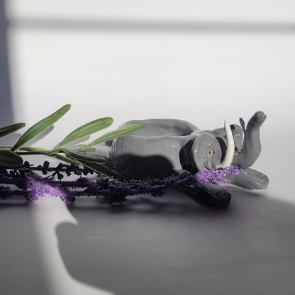 Teelicht Elefant aus Ton - handgefertigt