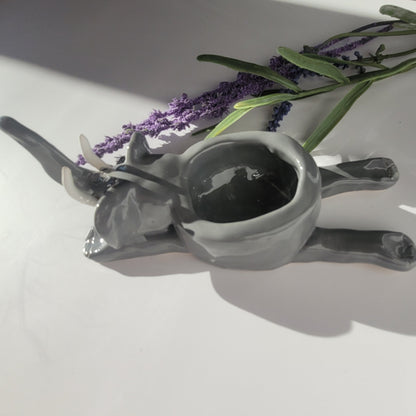 Teelicht Elefant aus Ton - handgefertigt