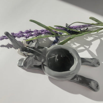 Teelicht Elefant aus Ton - handgefertigt