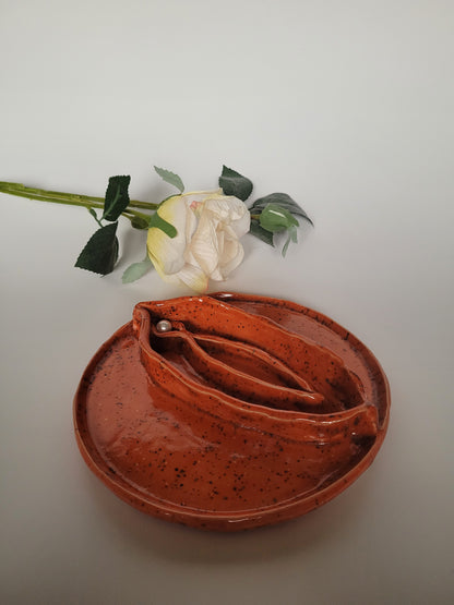 Vulvaschale aus Ton - rund