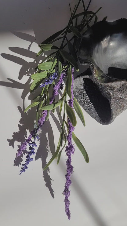 Handgetöpferte Schale aus Ton – dunkle Glasur mit Grüntönen | Boho Keramik Unikat Deko