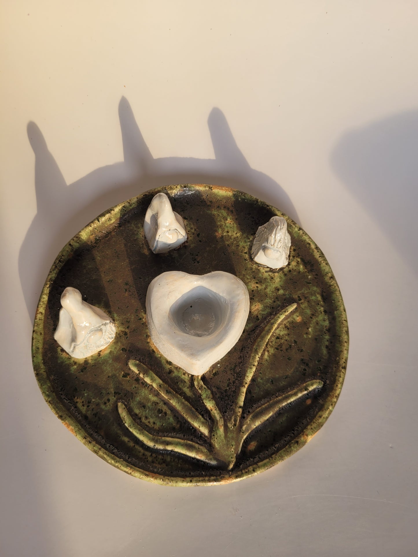 Kerzenhalter aus Ton, handgefertigt