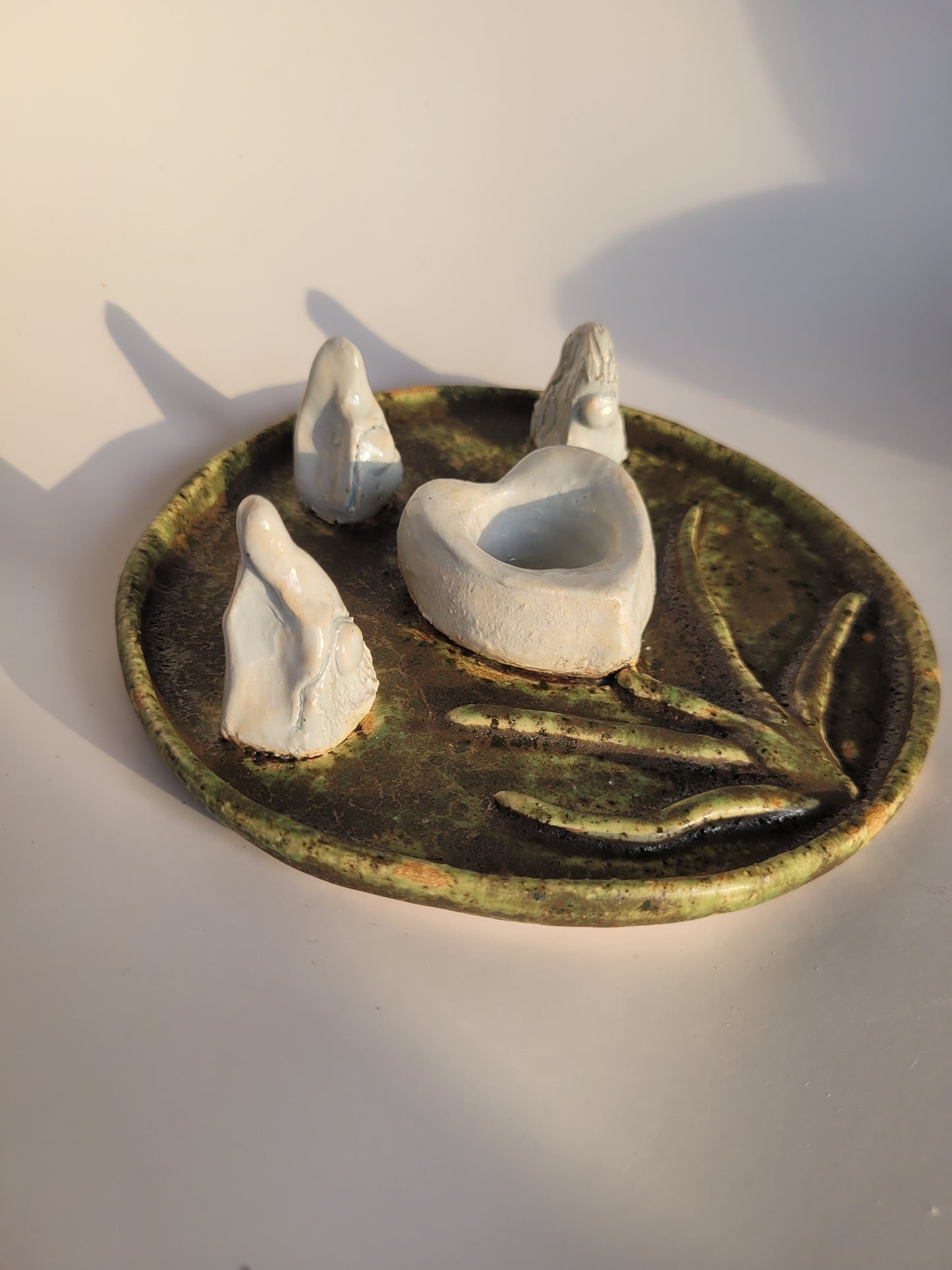 Kerzenhalter aus Ton, handgefertigt