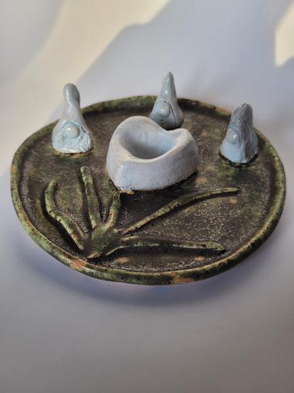 Kerzenhalter aus Ton, handgefertigt